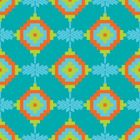 Mexican Folkloric  tracery textile seamless pattern vector