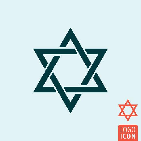 Star of David icon isolated vector