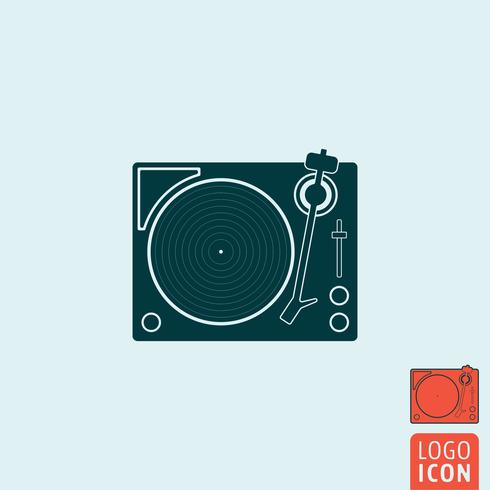 Icono de reproductor de discos de vinilo aislado. vector