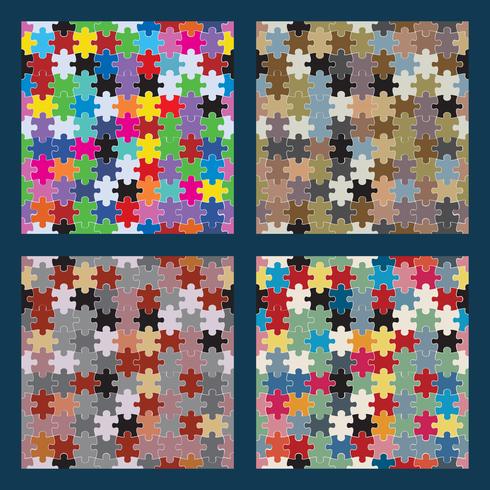 Puzzle seamless set vector