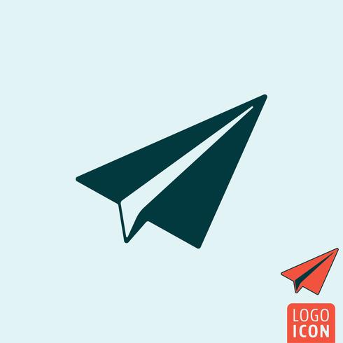 Icono de avión de papel aislado vector