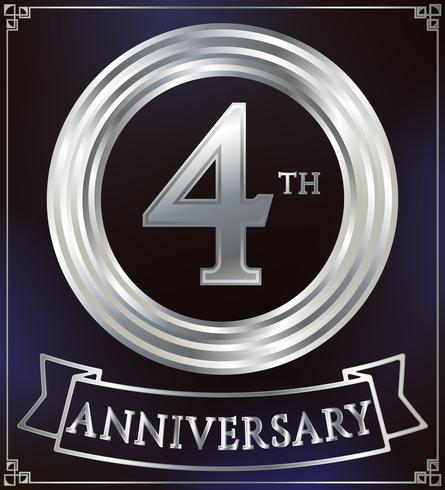 Anniversary ring silver vector