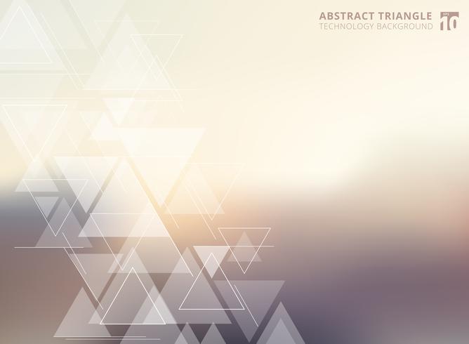 Abstract technology blurred background with triangles pattern element. vector