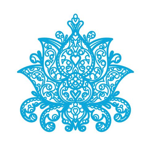 Lotus Ornament - wood laser cut vector
