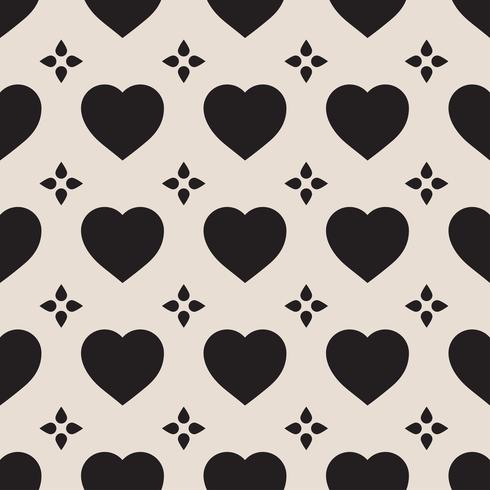 Monochrome seamless pattern with hearts vector
