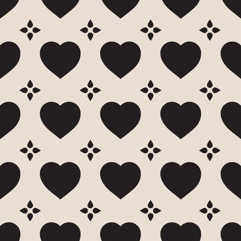 Monochrome seamless pattern with hearts vector