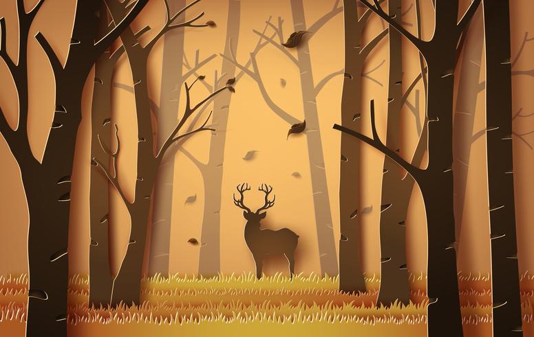 deer in the forest. vector