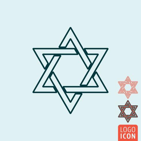 Star of David icon isolated vector