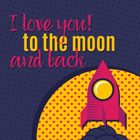 I love you to the moon and back.  vector