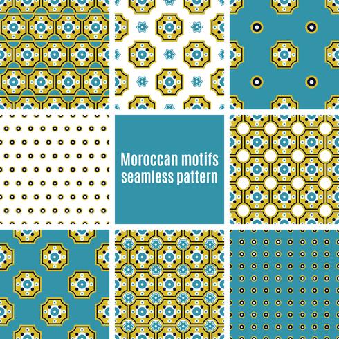 Portuguese Azulejos set of patterns vector