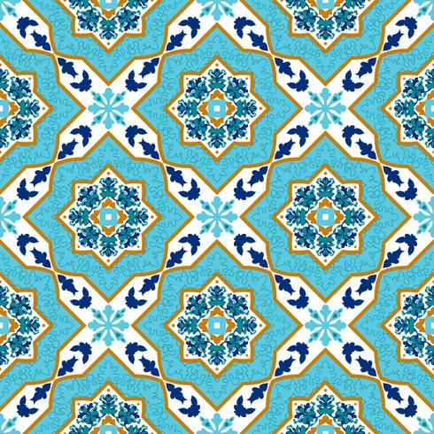 Azulejo Portugués. Patrones blancos y azules. vector