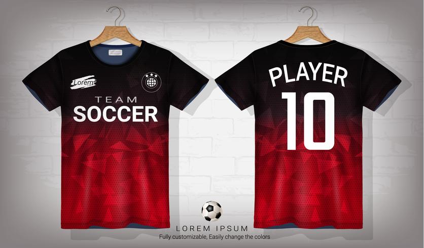 Plantilla de maqueta deportiva de camiseta y camiseta de fútbol, diseño gráfico para un equipo de fútbol o uniformes de ropa deportiva. vector