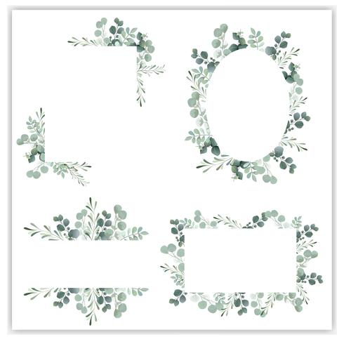 Download Blank wreath frame with green eucalyptus vector - Download ...