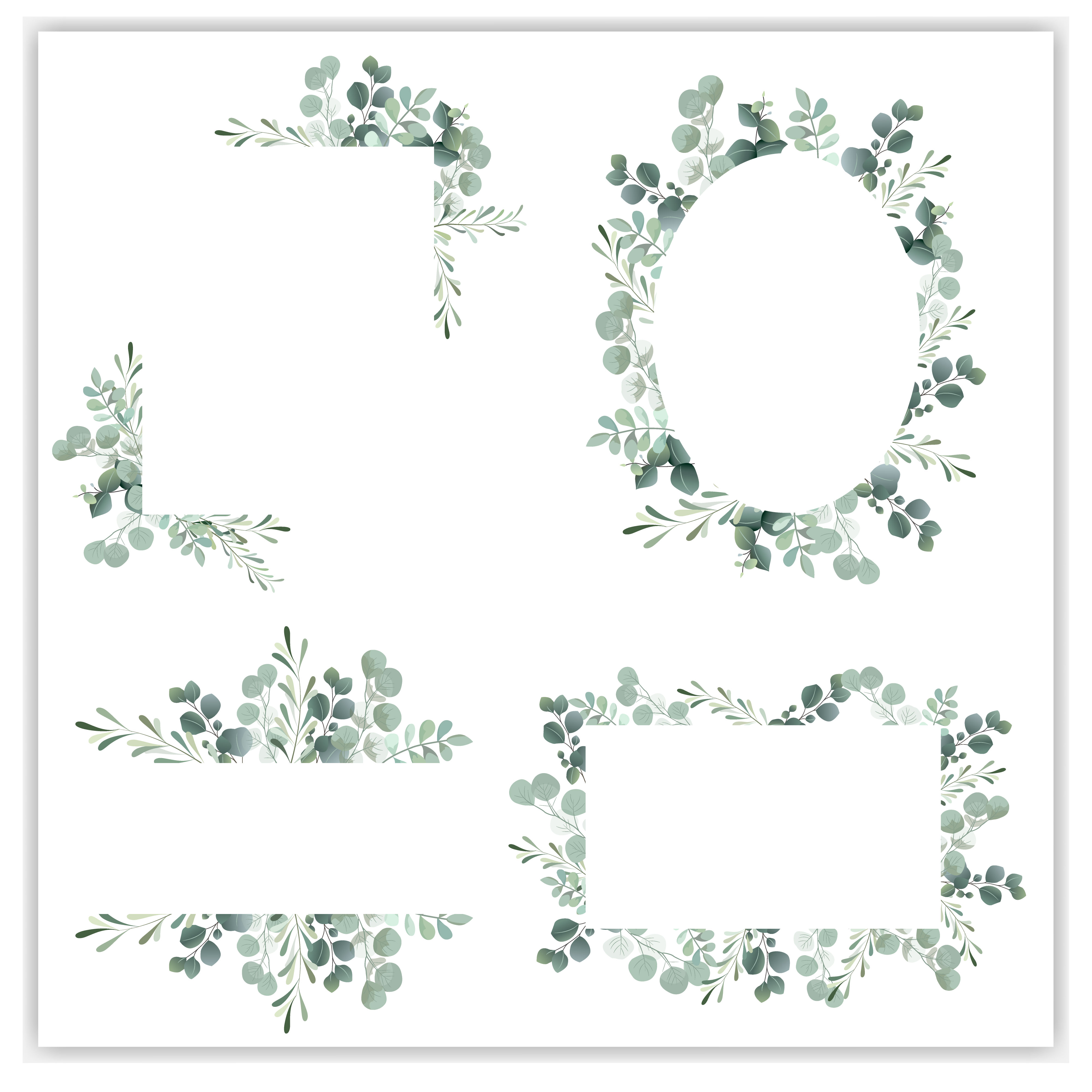 Download Blank wreath frame with green eucalyptus vector - Download ...