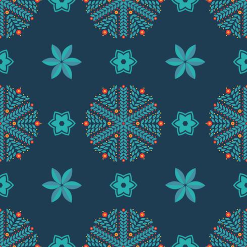 Seamless  pattern of snowflakes  vector