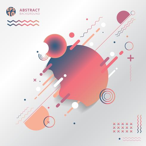 Abstract geometric creative with lines, circle, wave, wavy, on white background. vector