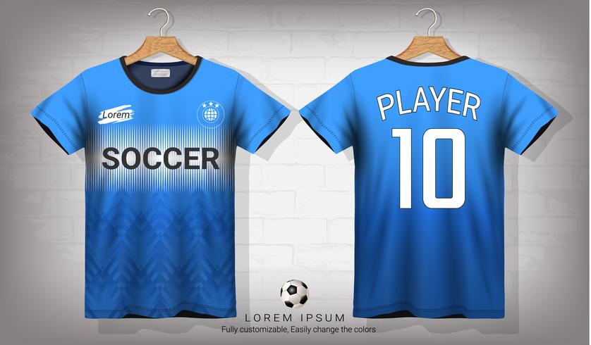 Soccer jersey and t-shirt sport mockup template, Graphic design for football kit or activewear uniforms. vector