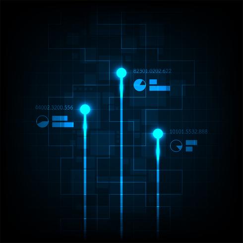 Digital movement on a dark blue background. vector