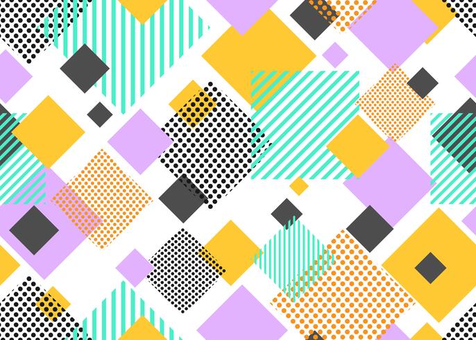 Seamless pattern of colorful triangle geometric modern shape on white background - Vector illustration