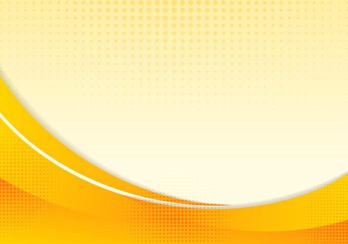 Ondas abstractas del amarillo o plantilla profesional curvada de la disposición de diseño de negocio o fondo corporativo del diseño web de la bandera con el efecto de semitono. Curva de flujo ilustración de movimiento naranja. Líneas de onda lisas de colo vector
