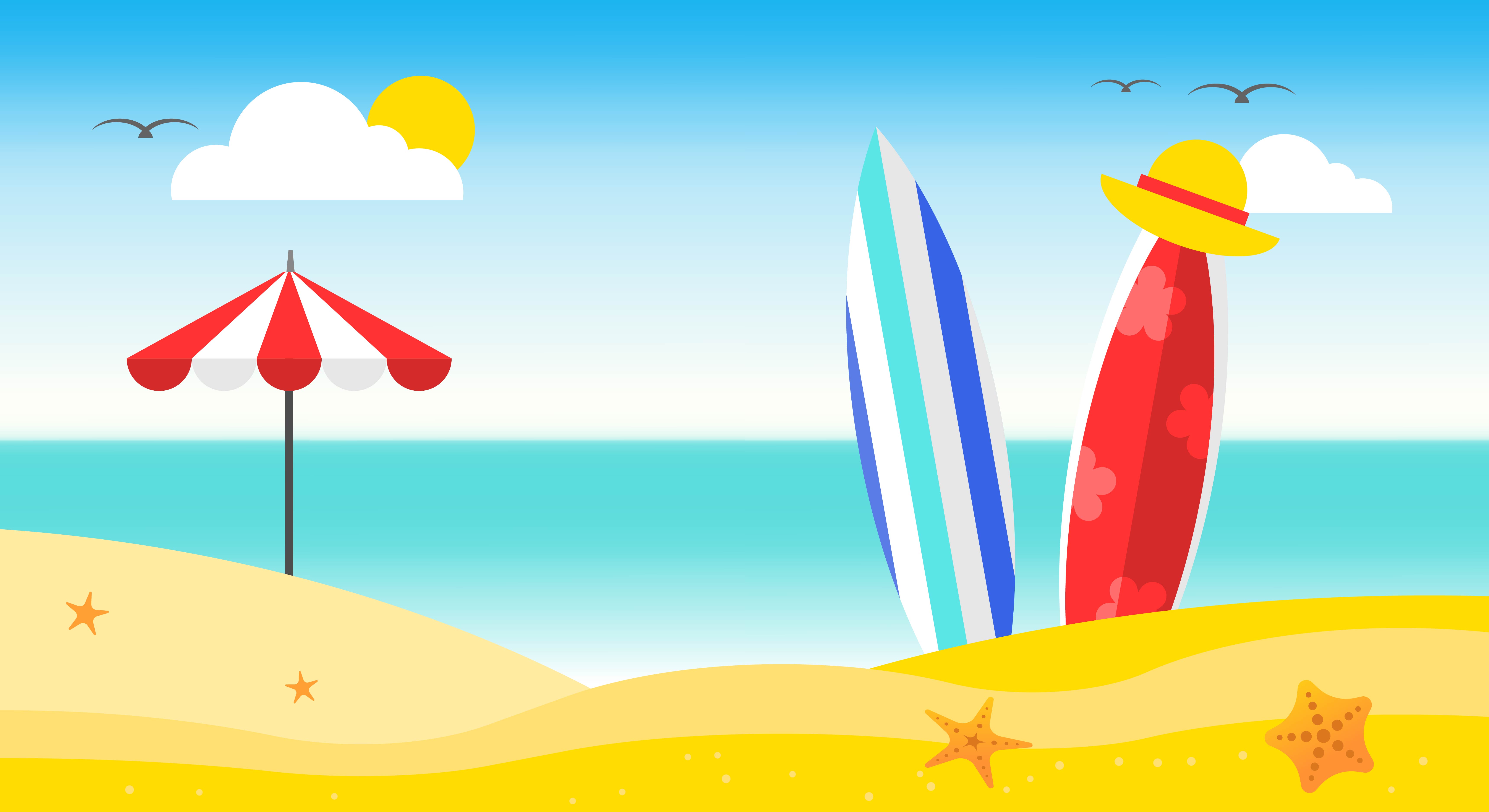 Summer vacation, Summer beach poster vector illustration 558517 Vector Art at Vecteezy