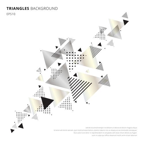 Abstract Elements Geometric Triangles Gold Silver Color On