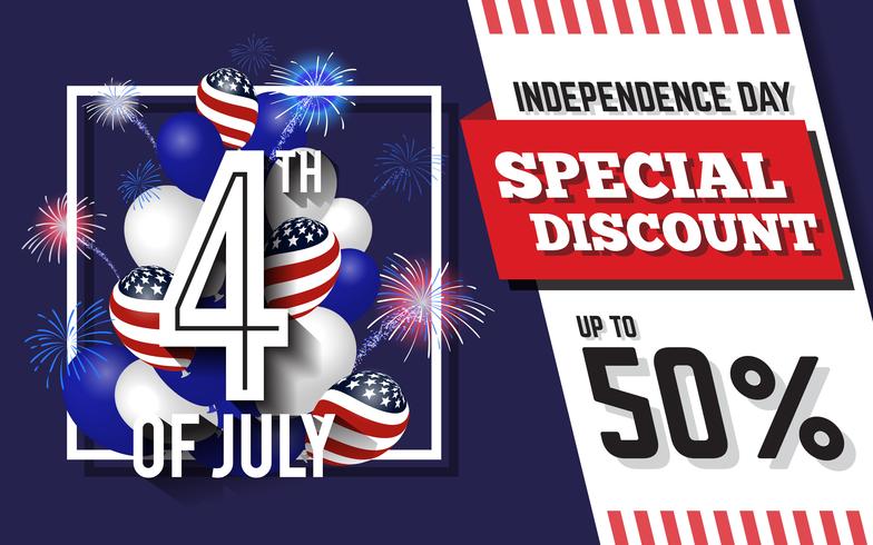 4TH of July Celebration Discount Promotion Background Design vector