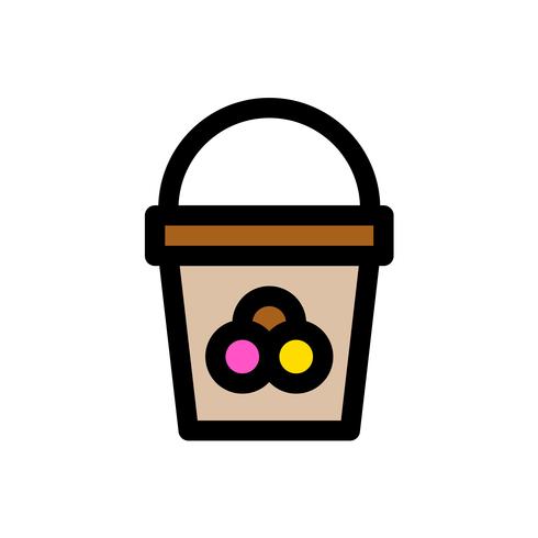 Ice cream bucket vector, Sweets filled icon editable outline vector