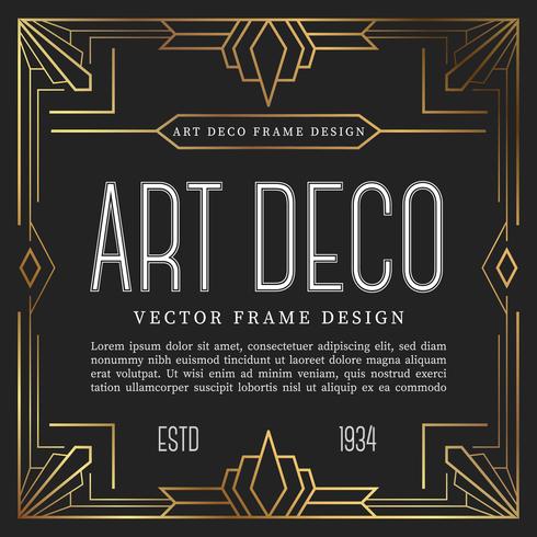 Marco de estilo art deco vintage. ilustración vectorial vector