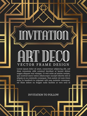 Luxury vintage frame art deco style. vector illustration