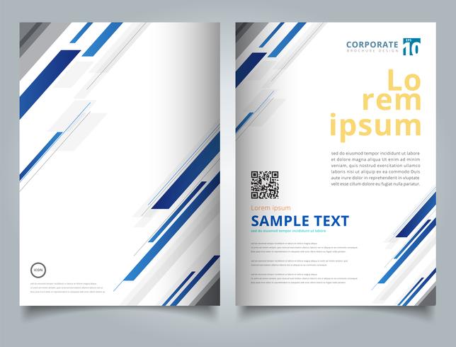 Brochure Template technology geometric blue color shiny motion diagonally background. vector
