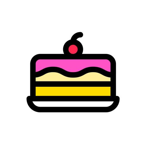 Ice cream cake vector, Sweets filled icon editable outline vector