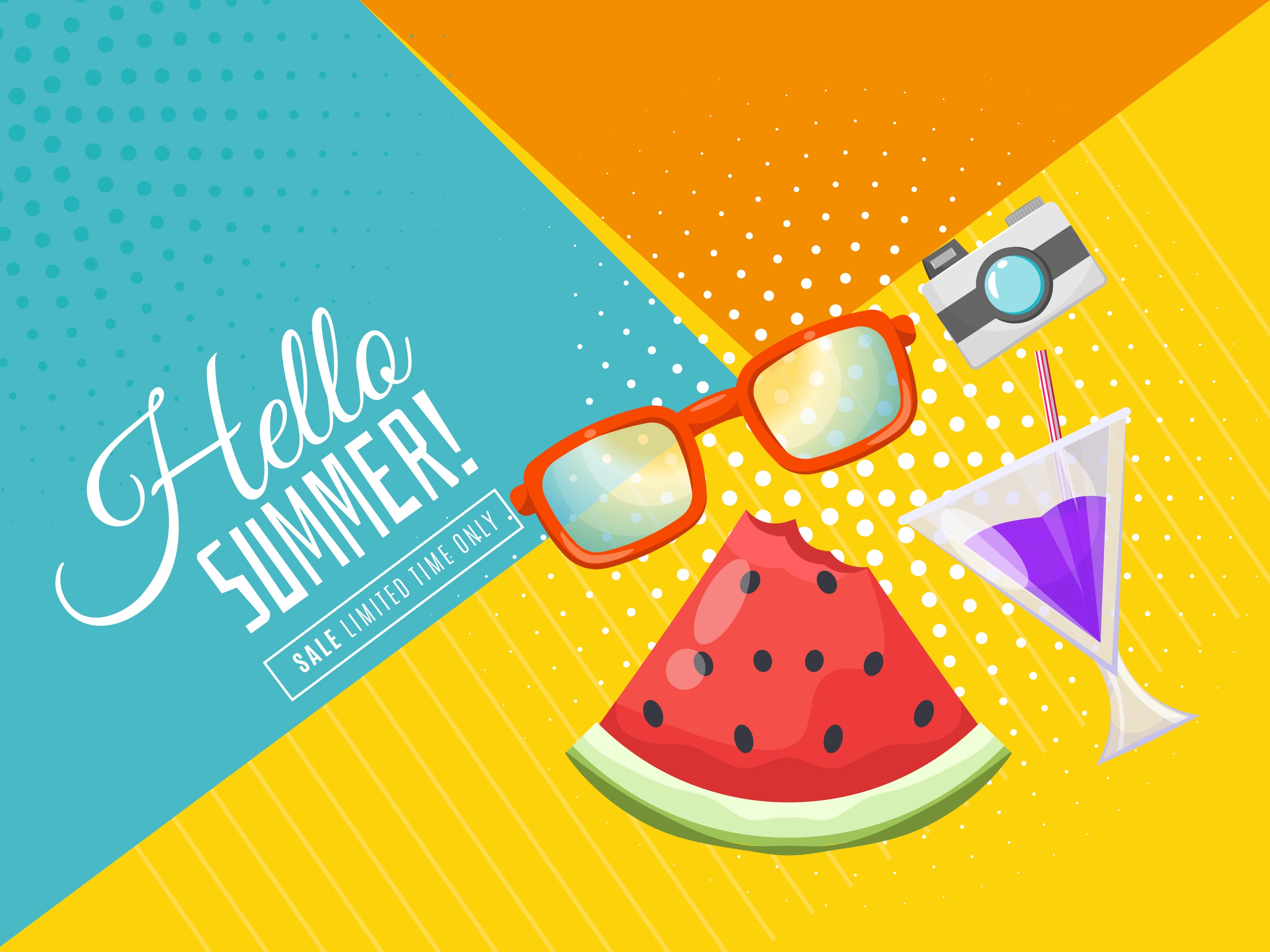 Happy Summer Banner Clip Art