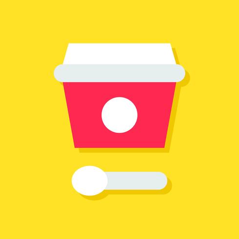 Ice cream cup vector illustration, Sweets flat style icon