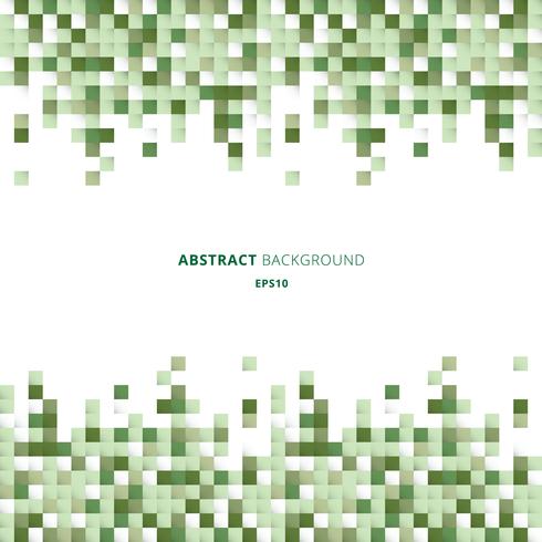 Abstract header and footers geometric white and green squares pattern pixel background with copy space. You can use for design for print, ad, poster, flyer, cover, brochure, template. vector