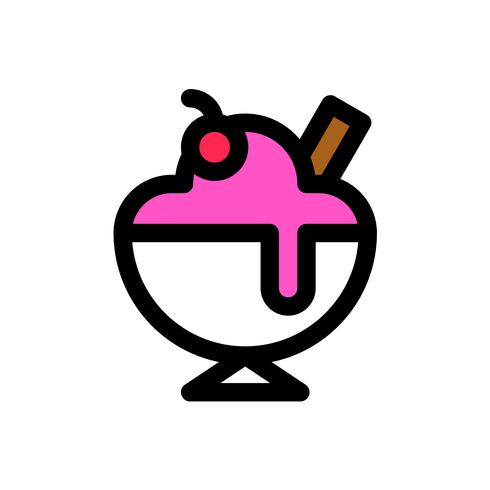 Vector de helado, contorno editable de icono de dulces rellenos