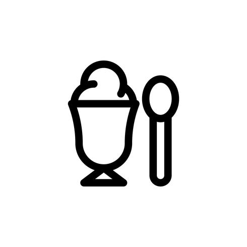 Ice cream cup vector illustration, Sweets line style icon
