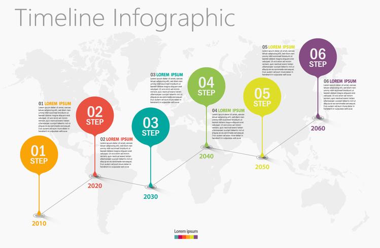 Plantilla de presentación de negocios infografía con 6 opciones. vector