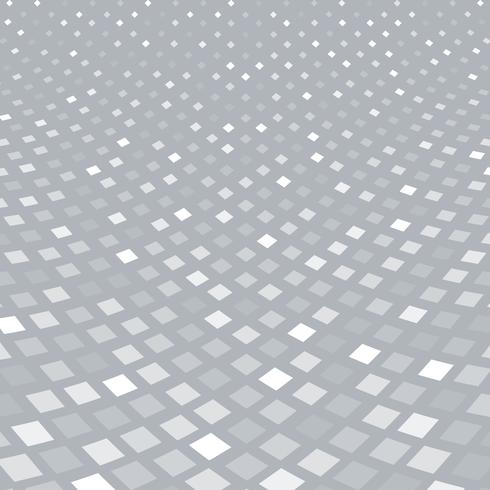 Abstract halftone white square pattern perspective on gray background. vector