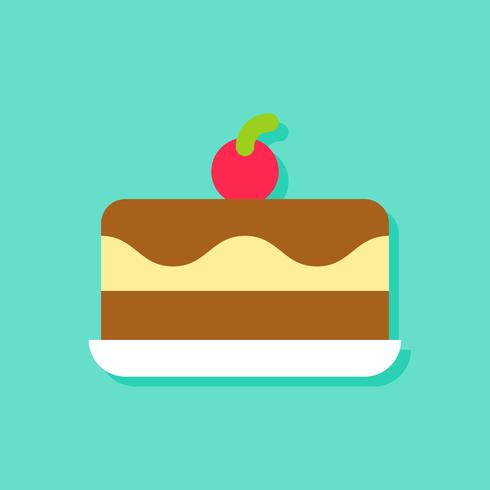 Ice cream cake vector illustration, Sweets flat style icon