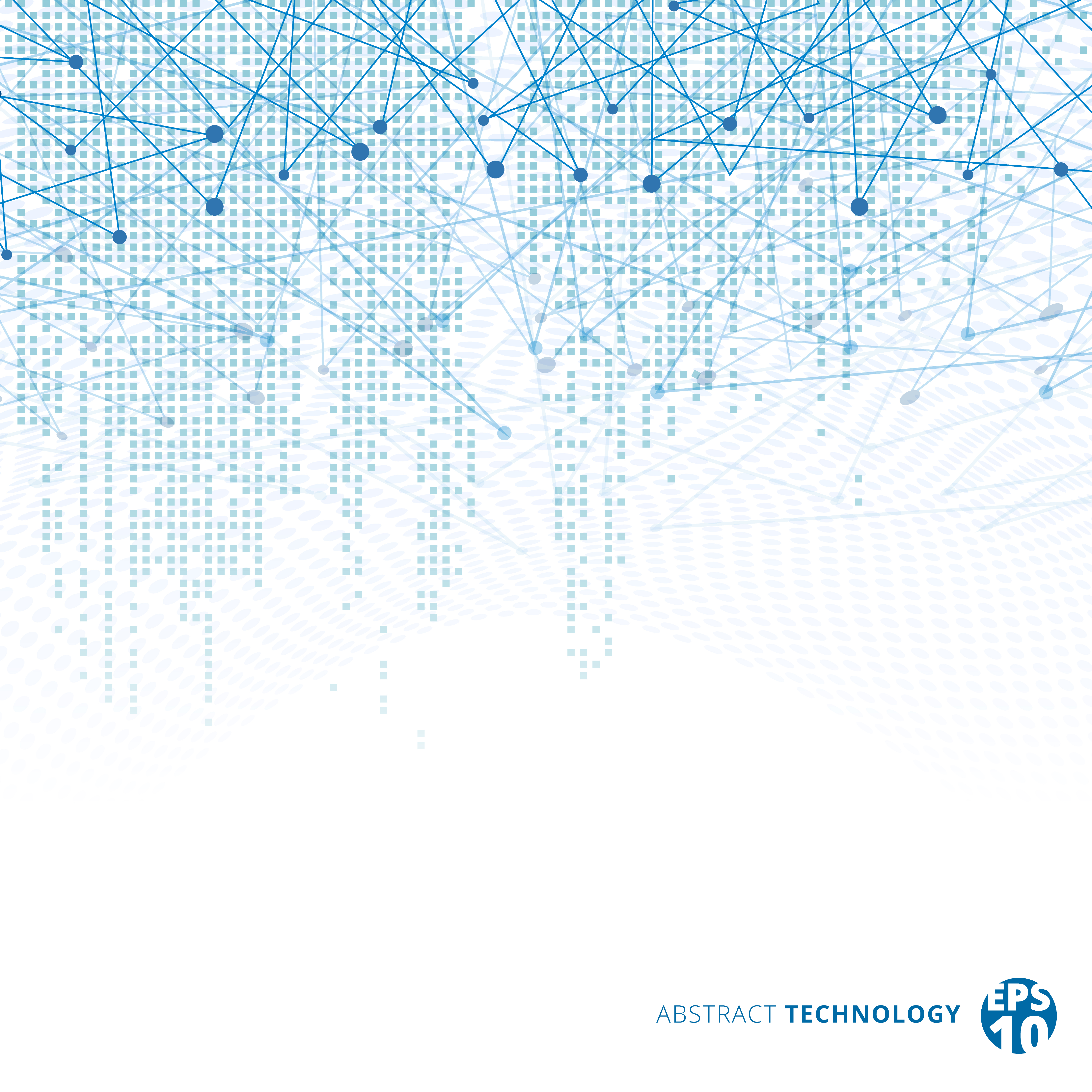 Abstract Technology Digital Data Square Blue Pattern Pixel With