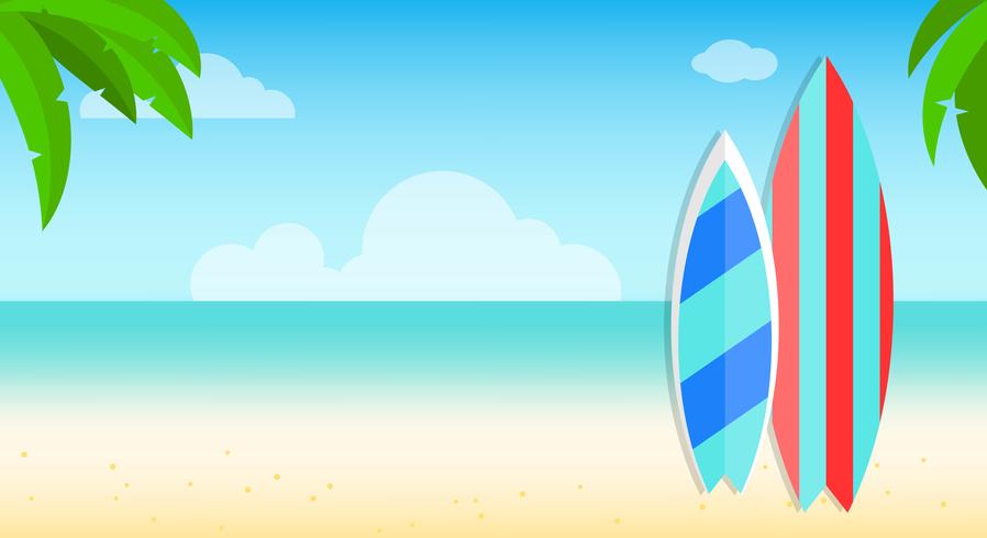 Summer vacation, Summer beach poster vector illustration