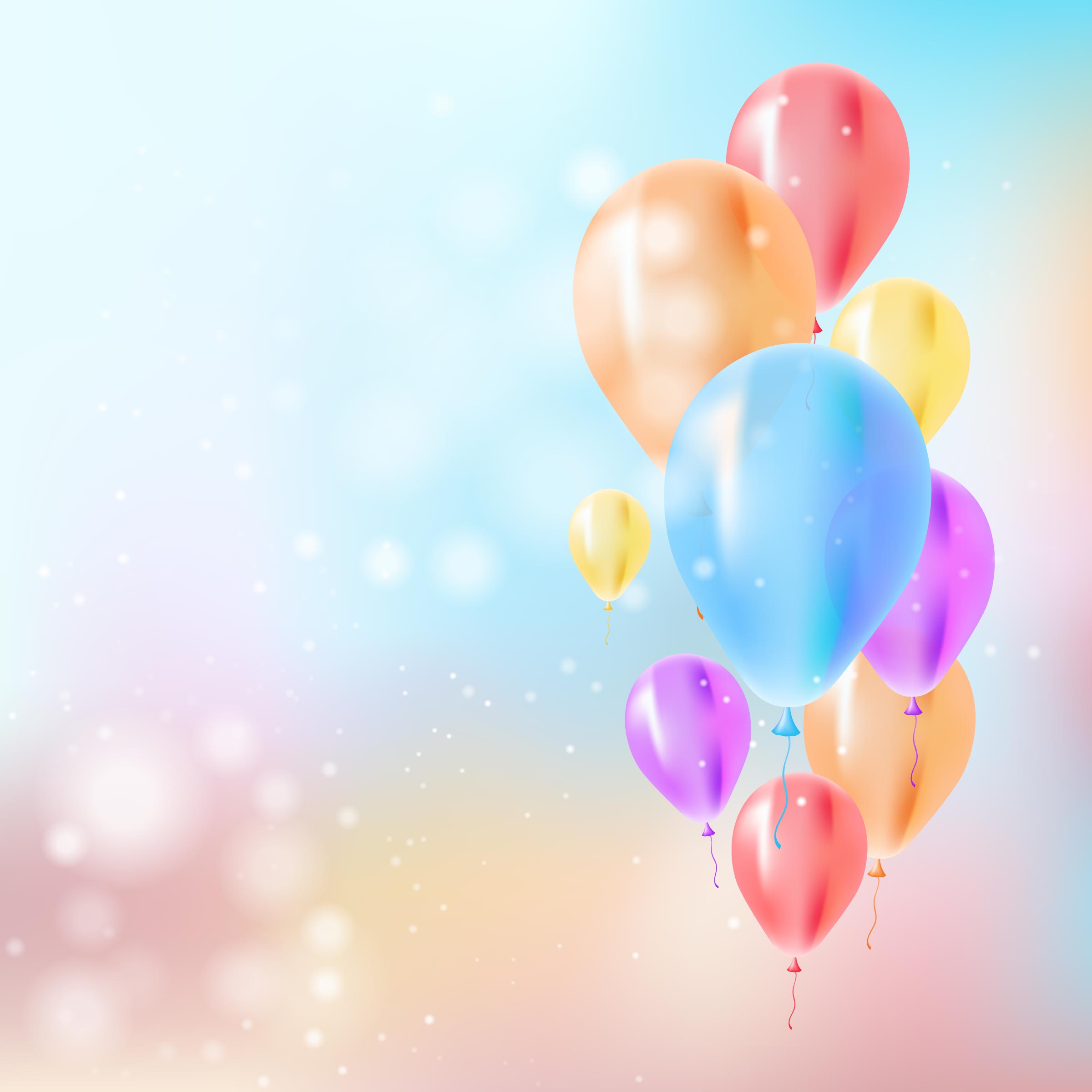 Pastel Birthday Balloons Wallpaper