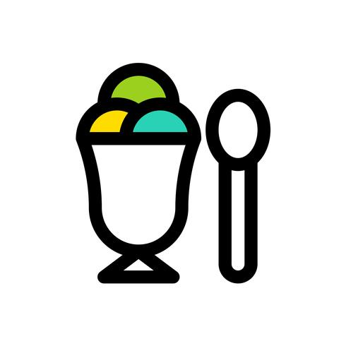 Ice cream cup vector, Sweets filled icon editable outline vector