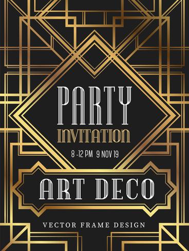 Luxury vintage frame art deco style. vector illustration