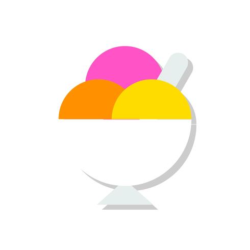 Ilustración de vector de taza de helado, icono de estilo plano de dulces