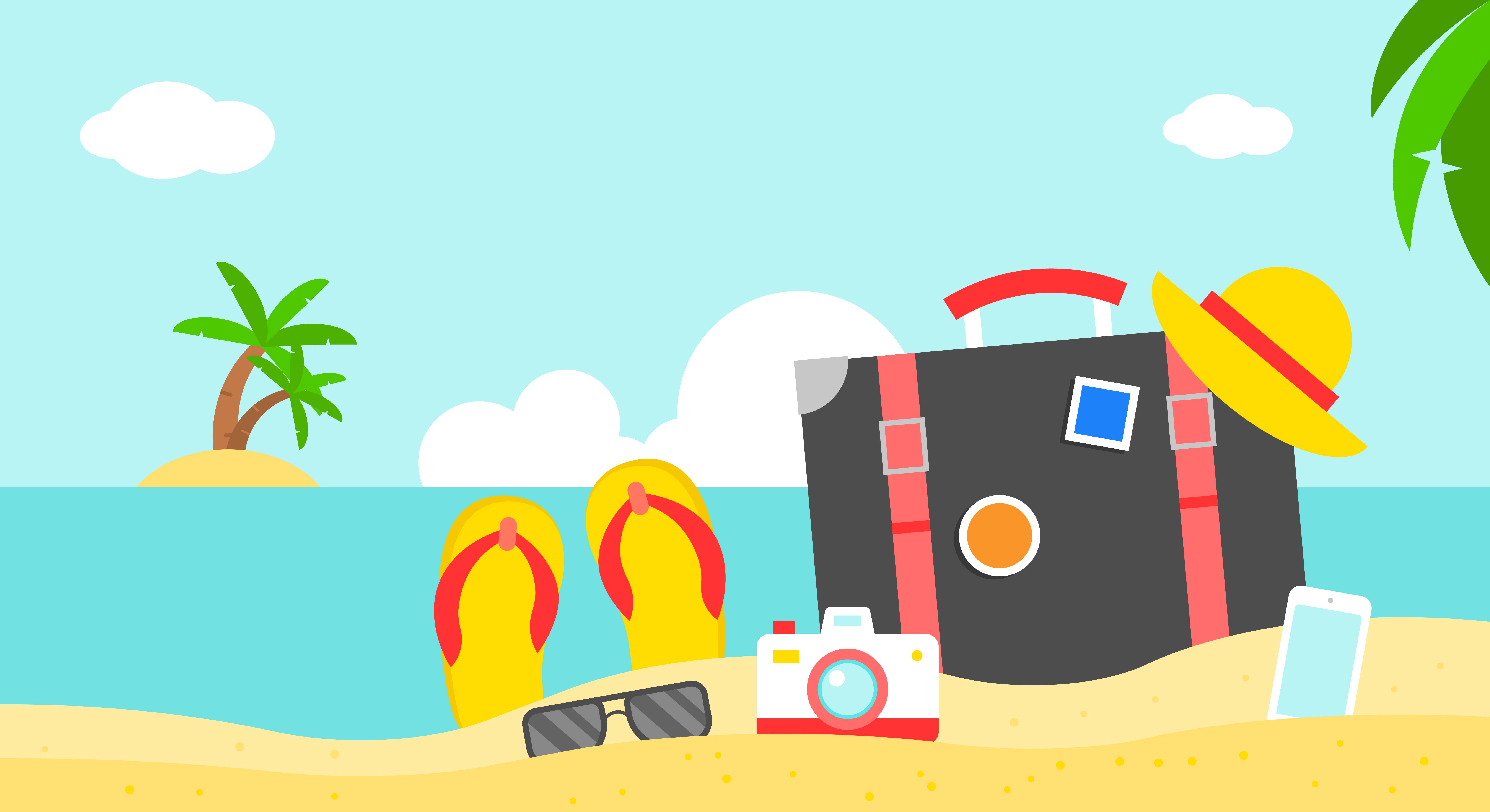 Summer vacation, Summer beach poster vector illustration 558915 Vector Art at Vecteezy