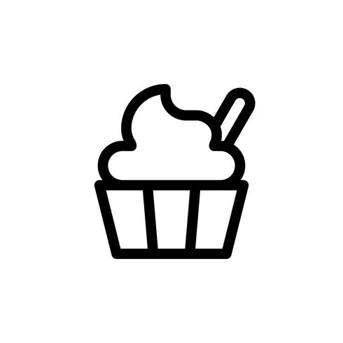 Soft serve vector illustration, Sweets line style icon