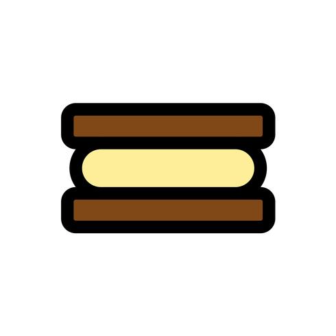 Ice cream sandwich vector, Sweets filled icon editable outline vector
