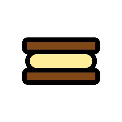 Ice cream sandwich vector, Sweets filled icon editable outline vector